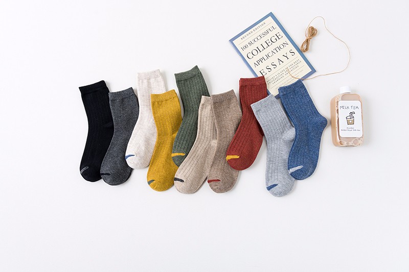 Best-selling couple socks, mid-range all-cotton men's and women's socks detail image 3