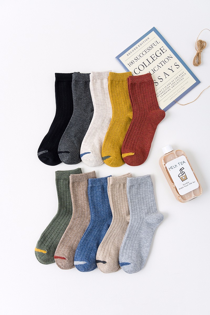 Best-selling couple socks, mid-range all-cotton men's and women's socks detail image 9