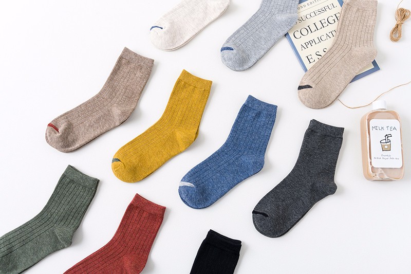Best-selling couple socks, mid-range all-cotton men's and women's socks detail image 8