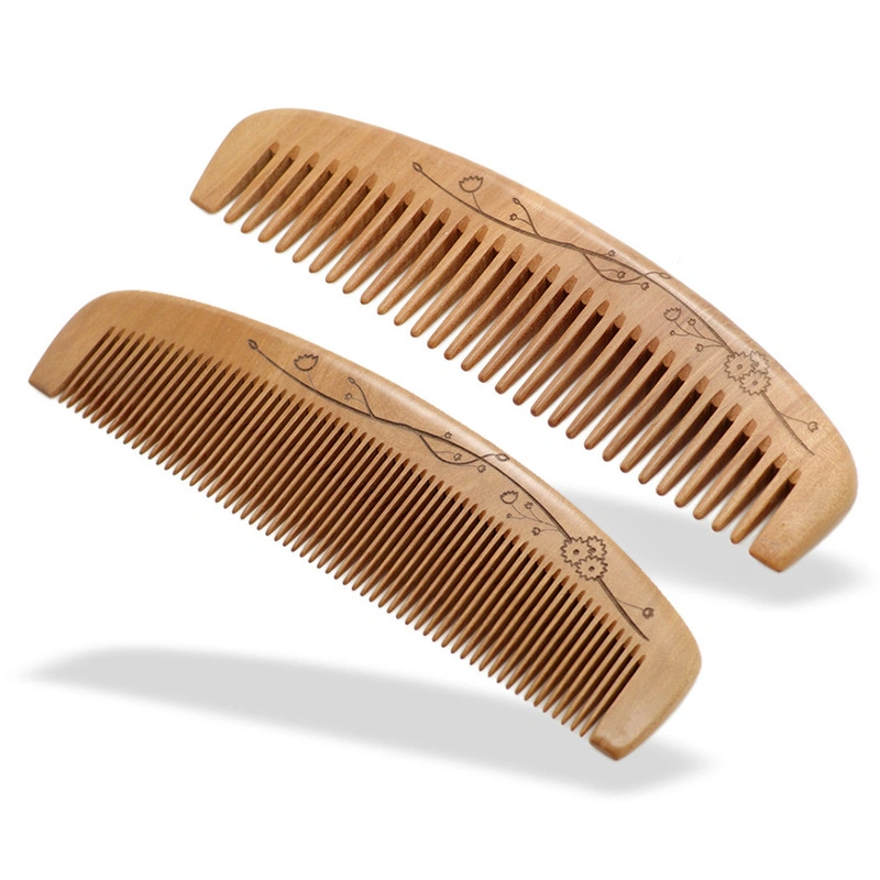 A large-sized monthly comb made of whole peach wood that won't harm hair is a must-have for daily use at home detail image 3