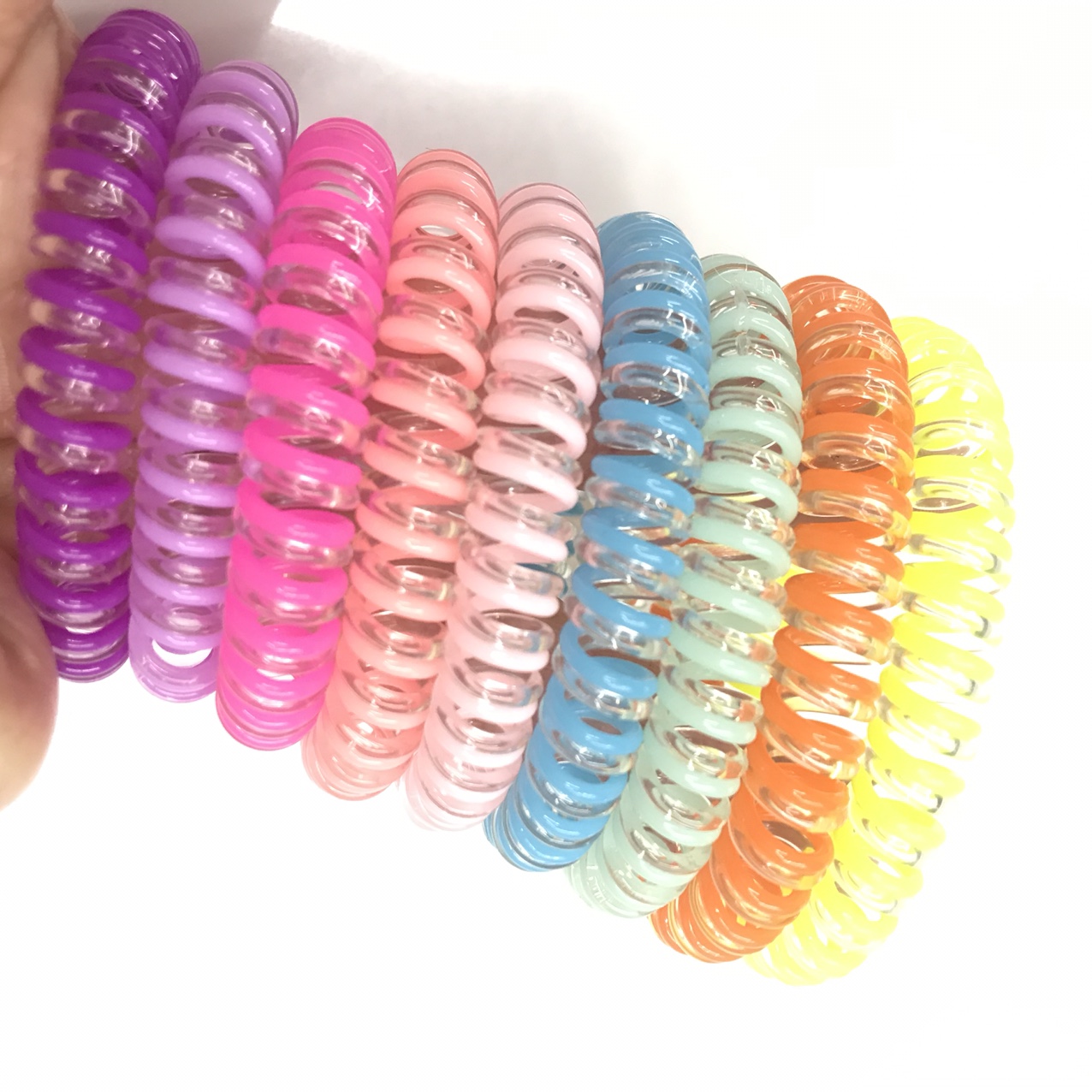 Two colour telephone ring hair ring hair cord plastic telephone ring
