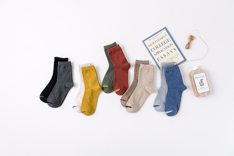 Best-selling couple socks, mid-range all-cotton men's and women's socks detail image 4