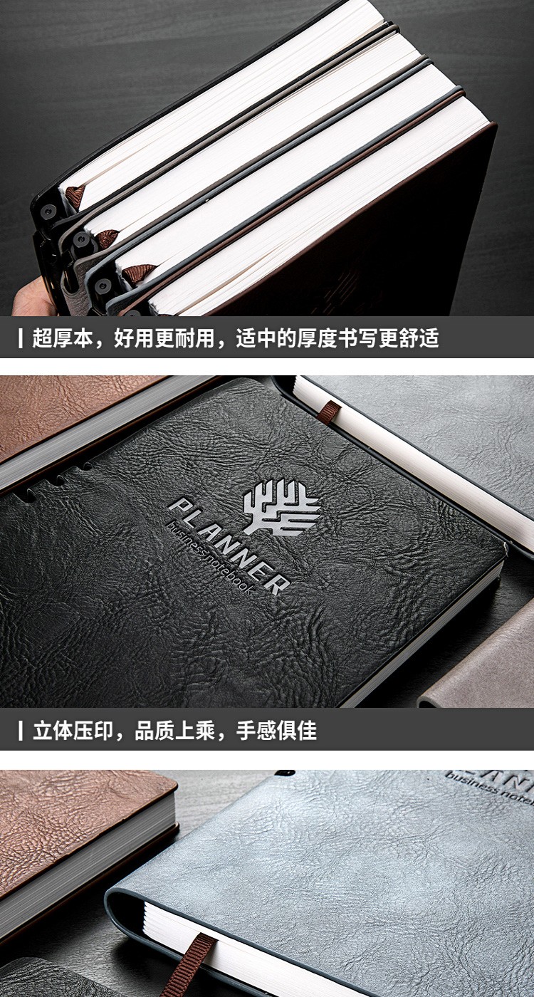 创意皮面a5笔记本子加厚复古商务记事本大学生工作日记本定制LOGO详情图9