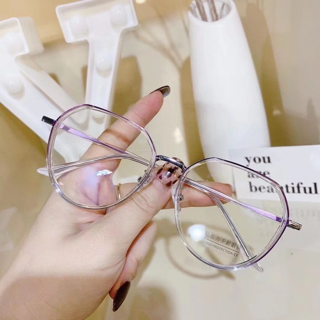 Anti-blue light glasses, women's retro glasses, plain glasses, goggles, boxes, spectacle frames and spectacle frames in stock detail image 4