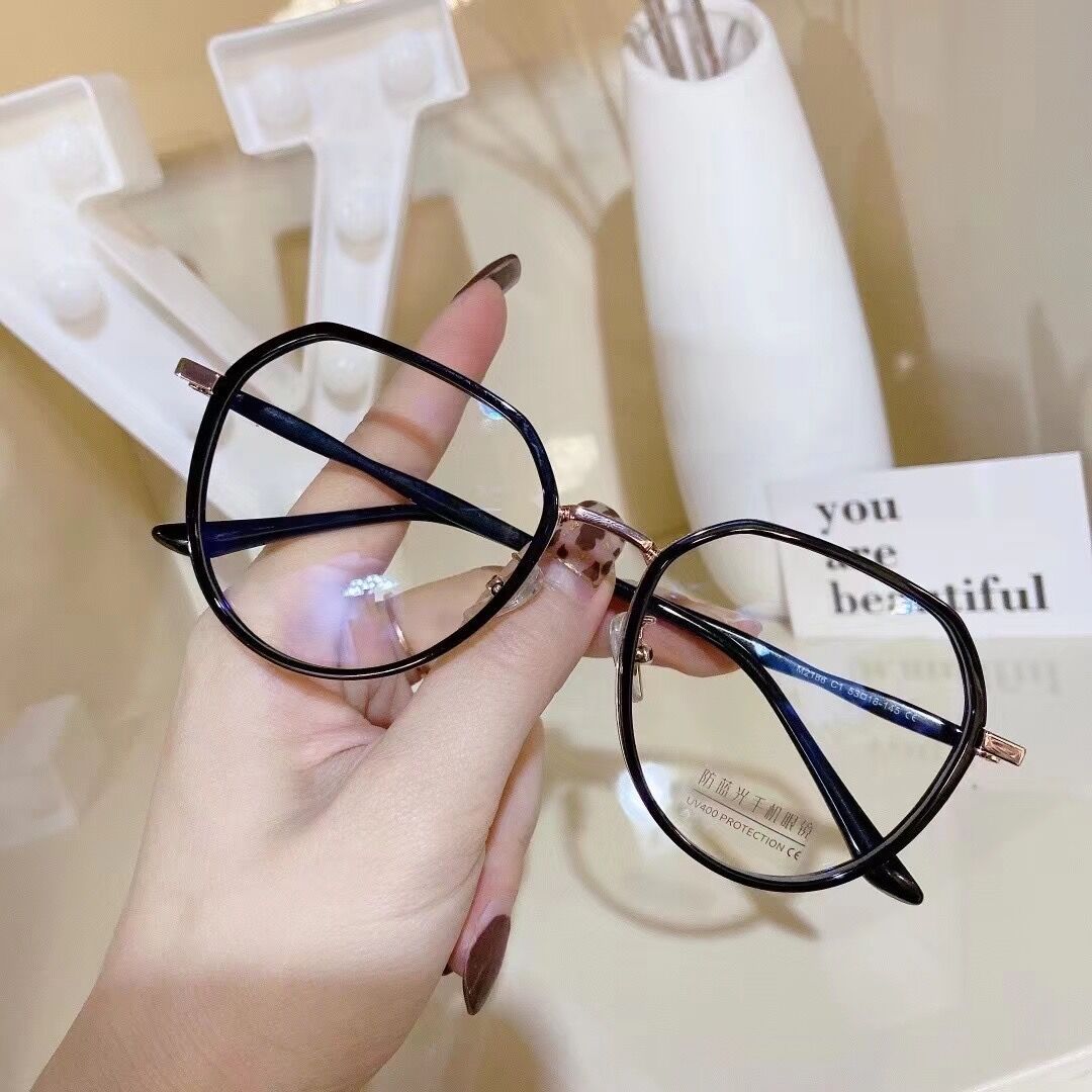 Anti-blue light glasses, women's retro glasses, plain glasses, goggles, boxes, spectacle frames and spectacle frames in stock