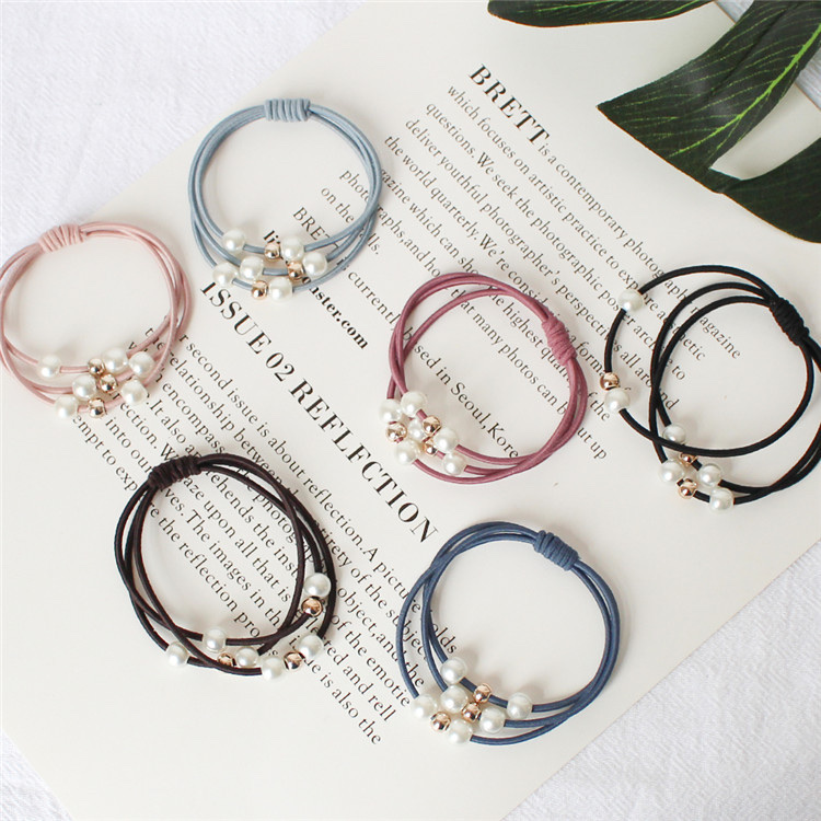 珍珠发圈发绳橡皮筋韩版简约皮筋详情图2