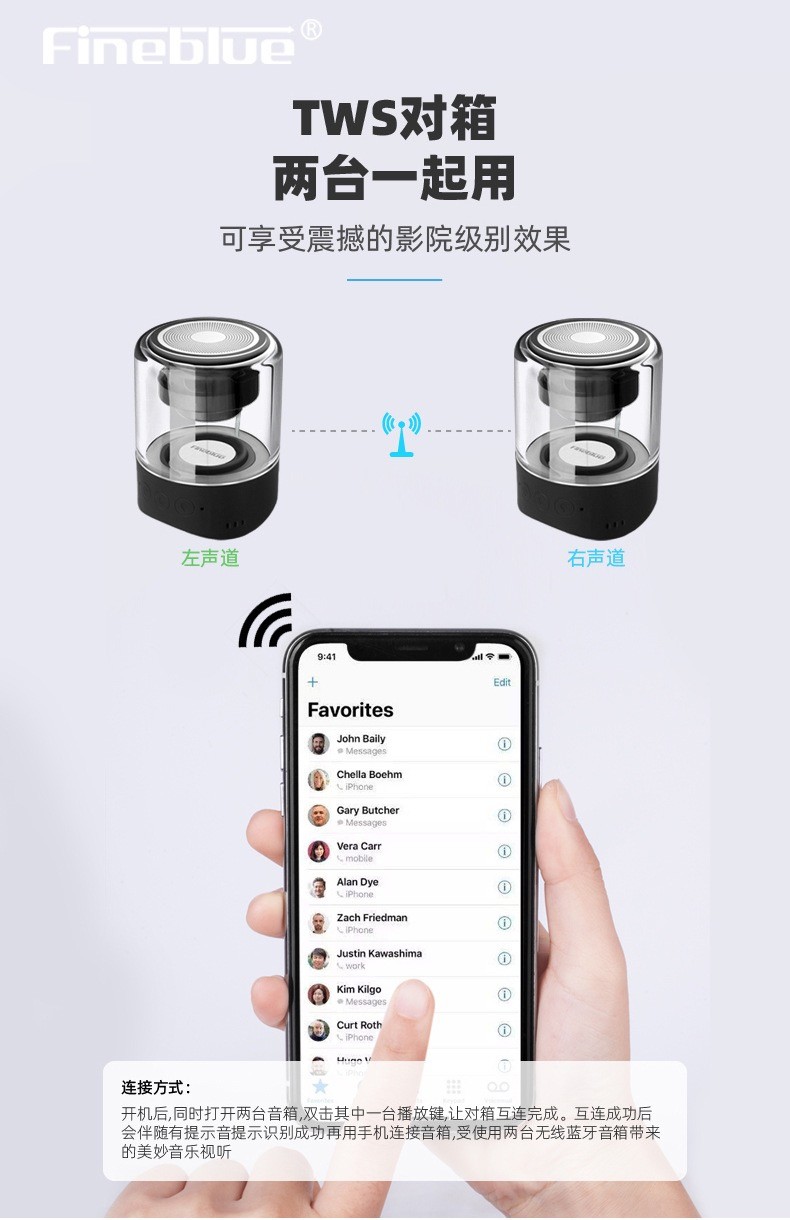 新款B10带灯小音箱 蓝牙音箱带灯 tws对连磁吸便携小音响 2个详情图4