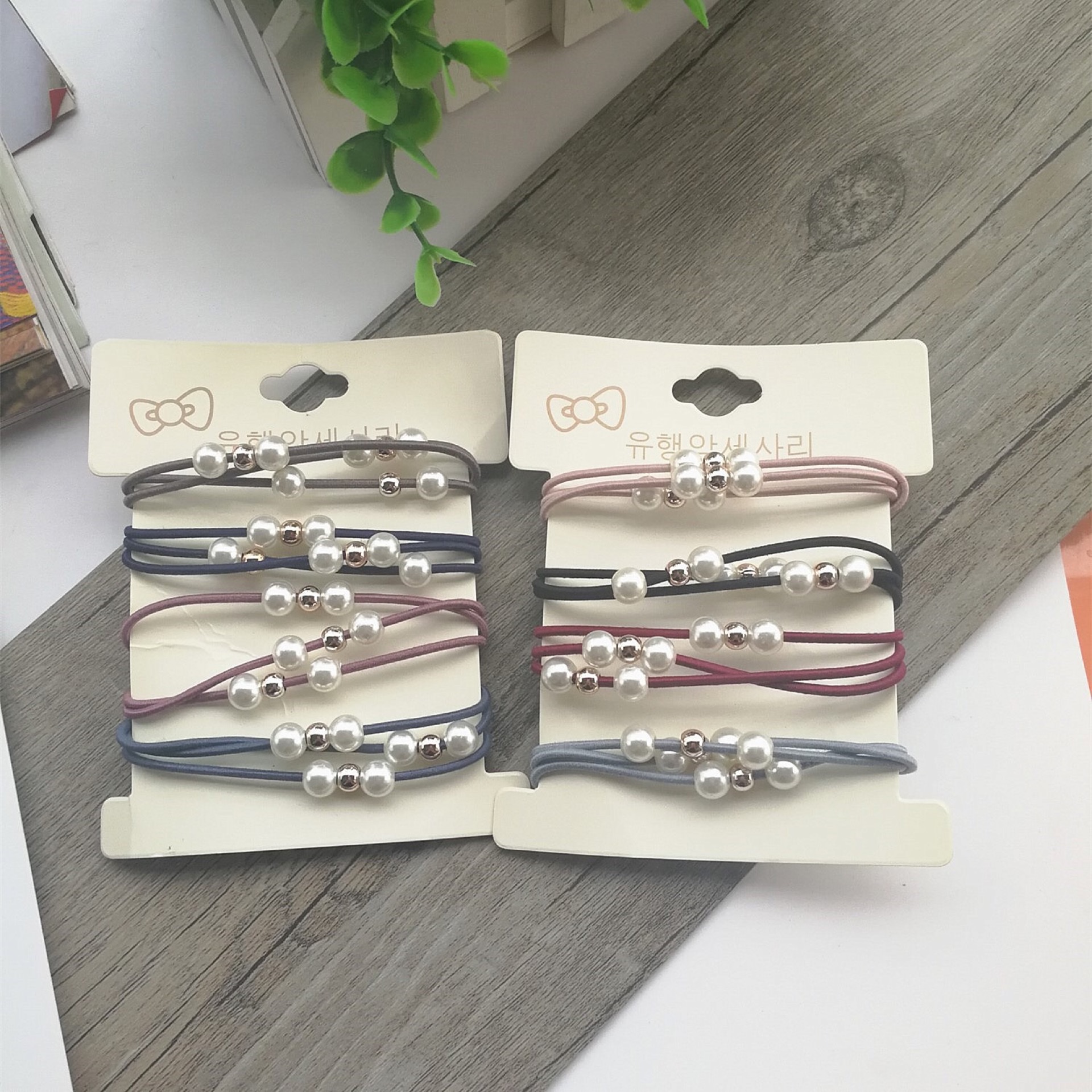 珍珠发圈发绳橡皮筋韩版简约皮筋详情图1