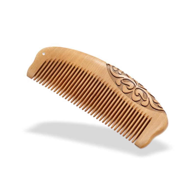 Wholesale and retail of natural wood and peach wood combs, essential home gift items 15-2, carved 15-3 detail image 4