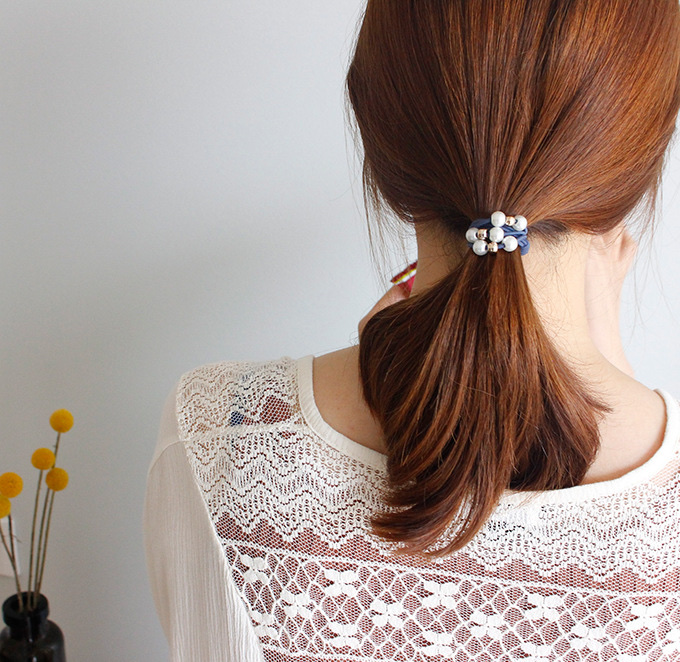 珍珠发圈发绳橡皮筋韩版简约皮筋详情图8