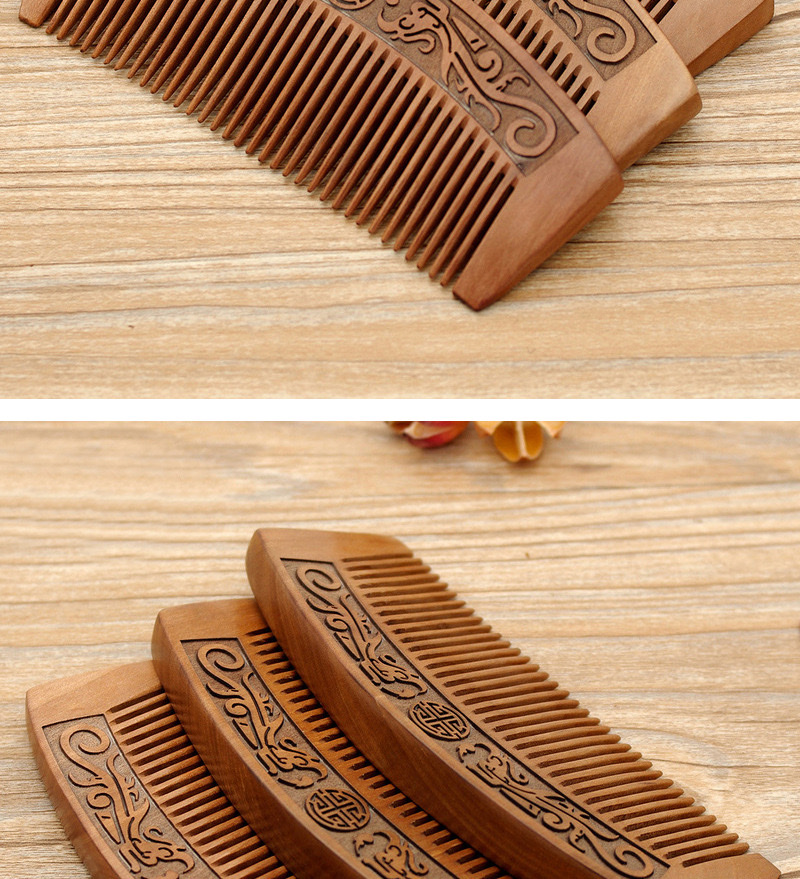 Wholesale and retail of natural wood and peach wood combs, essential home gift items 15-2, carved 15-3 detail image 13