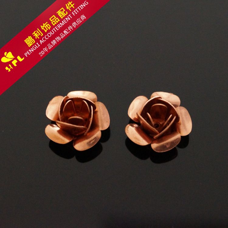 15mm铁花 铁玫瑰花 鹏利DIY饰品配件 金属饰品 饰品配件 耳饰配件 鹏利厂家直销