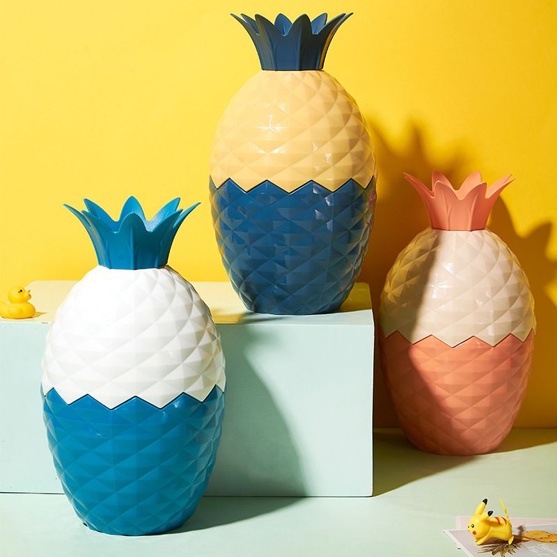 Creative pineapple fruit platter for home living room, fruit storage basket with compartments and contrasting colors, dried fruit and nut platter, snack platter details Picture