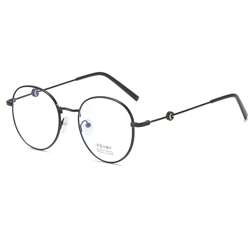 2020 New alloy full-frame polygonal myopia glasses frame for men, metal Internet celebrity retro anti-blue light flat glasses for women detail image 6