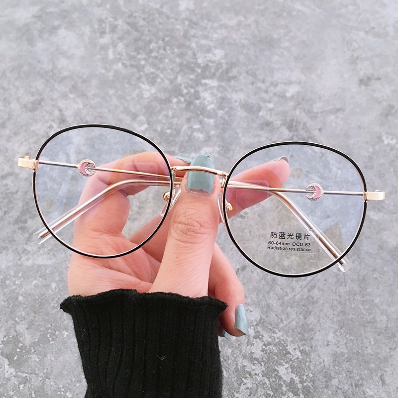 2020 New alloy full-frame polygonal myopia glasses frame for men, metal Internet celebrity retro anti-blue light flat glasses for women detail image 10