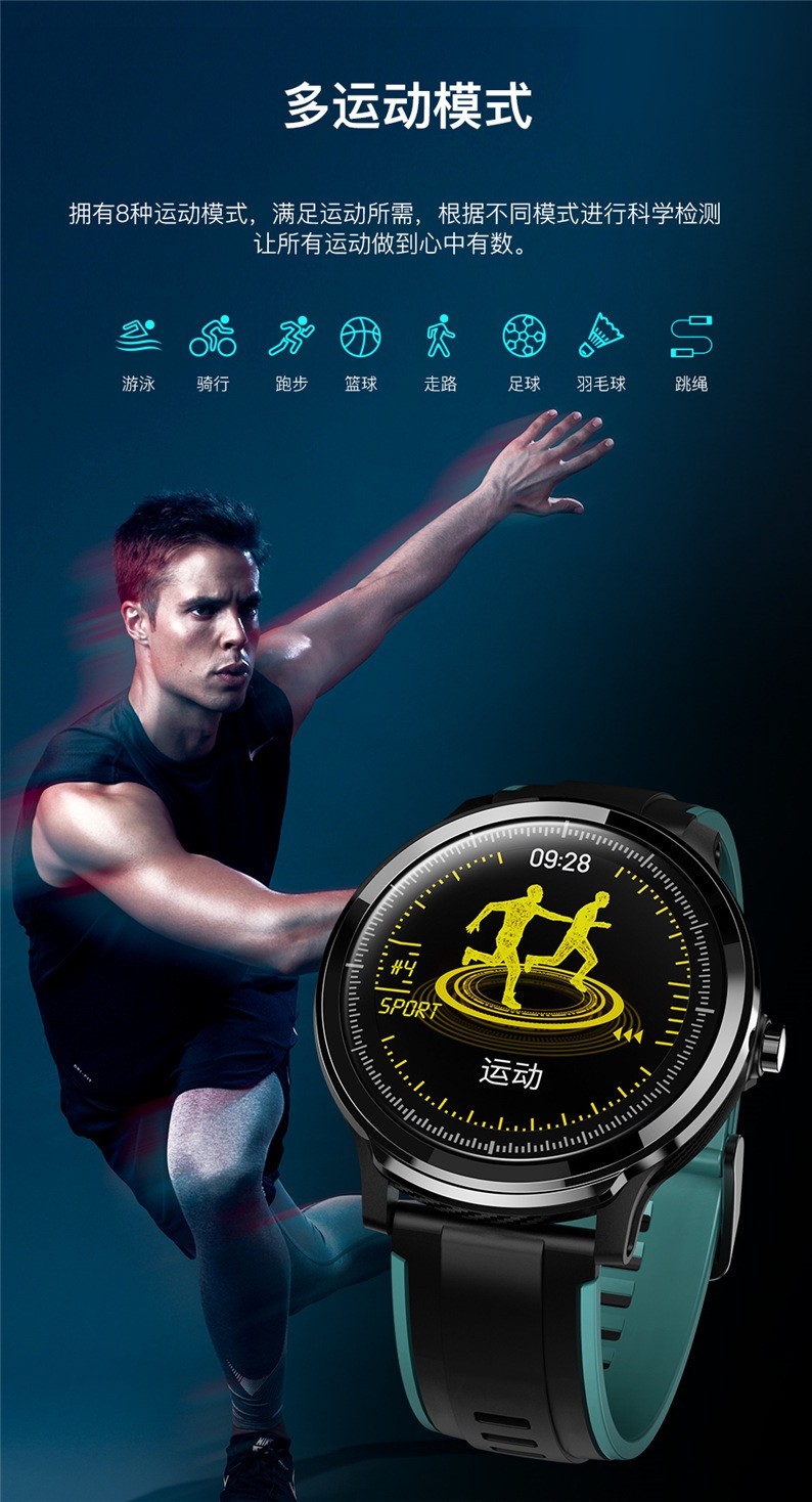 ZN122智能手环全圆全触动态心率血压监测长待机多运动来电提醒手表详情图4