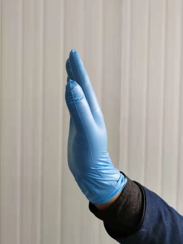 兰色PVc一次性手套细节图