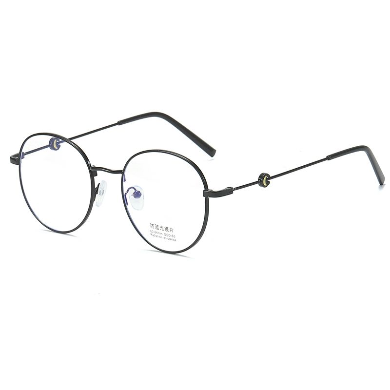 2020 New alloy full-frame polygonal myopia glasses frame for men, metal Internet celebrity retro anti-blue light flat glasses for women Item Picture