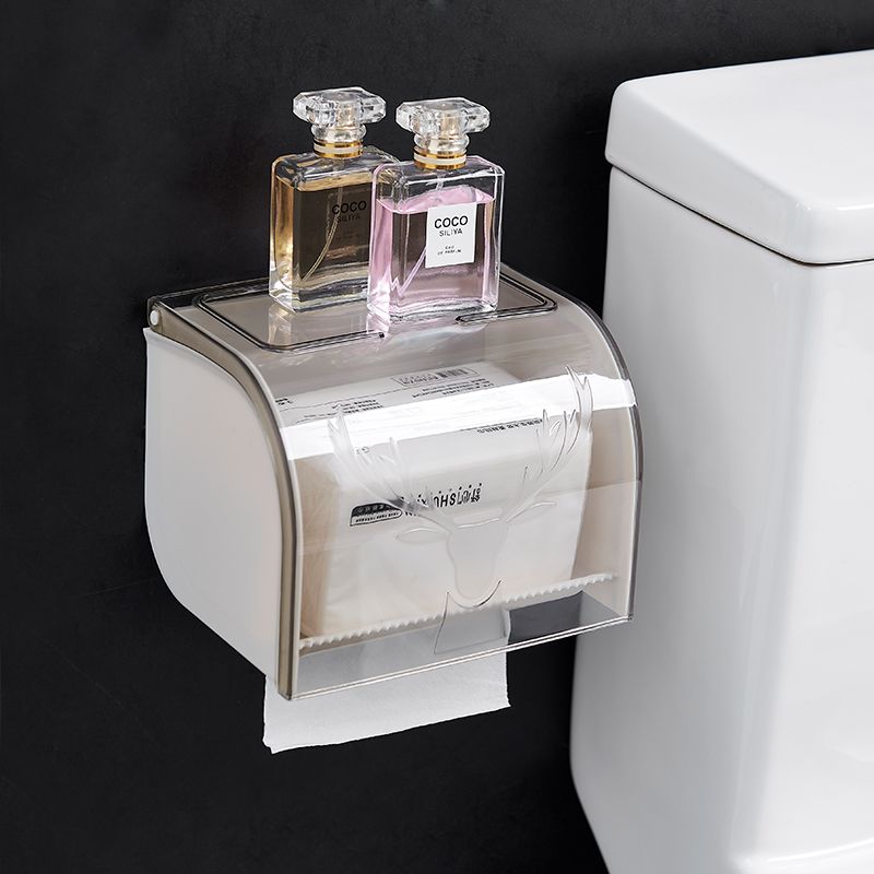 Solid large toilet paper roll box, wall-mounted tissue box, paper towel box, no need for drilling, coreless toilet paper roll rack details Picture