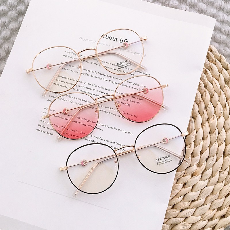 2020 New alloy full-frame polygonal myopia glasses frame for men, metal Internet celebrity retro anti-blue light flat glasses for women detail image 3