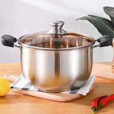 不锈钢 大容量汤锅  带耳奶锅 多用锅