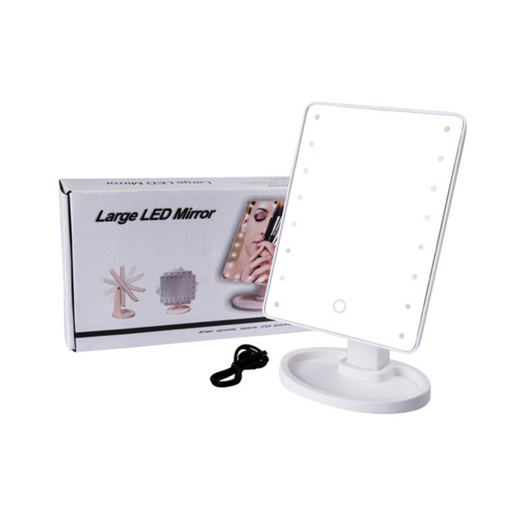 LED makeup mirror 360-degree rotating beauty makeup mirror with light detail image 1