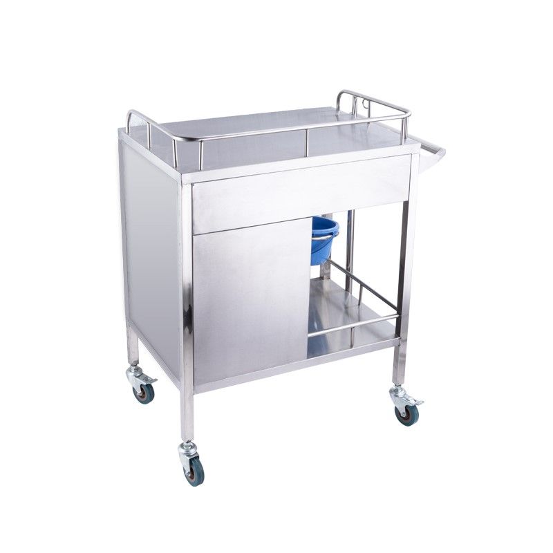 Hospital stainless steel thickened wheelbarrow to disinfect multi-layer shelf mobile care multi-function vehicle mute wheel Application Scenario