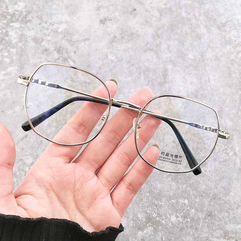 New retro anti-blue light glasses, computer glasses, metal frames, protective goggles, men's and women's myopia frames, matching glasses detail image 7