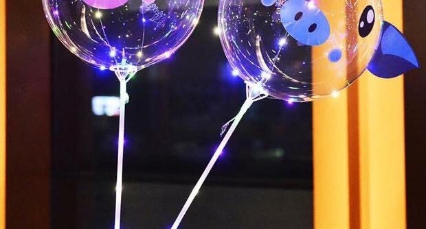 网红猪猪贴波波球透明带灯儿童卡通球中球发光气球闪光广场地推热卖详情图5