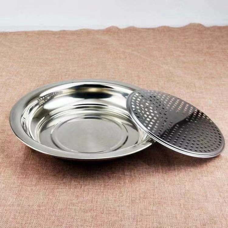 Stainless Steel Dumpling Plate Drain Plate Practical Microwave Oven Multifunctional Plate details Picture