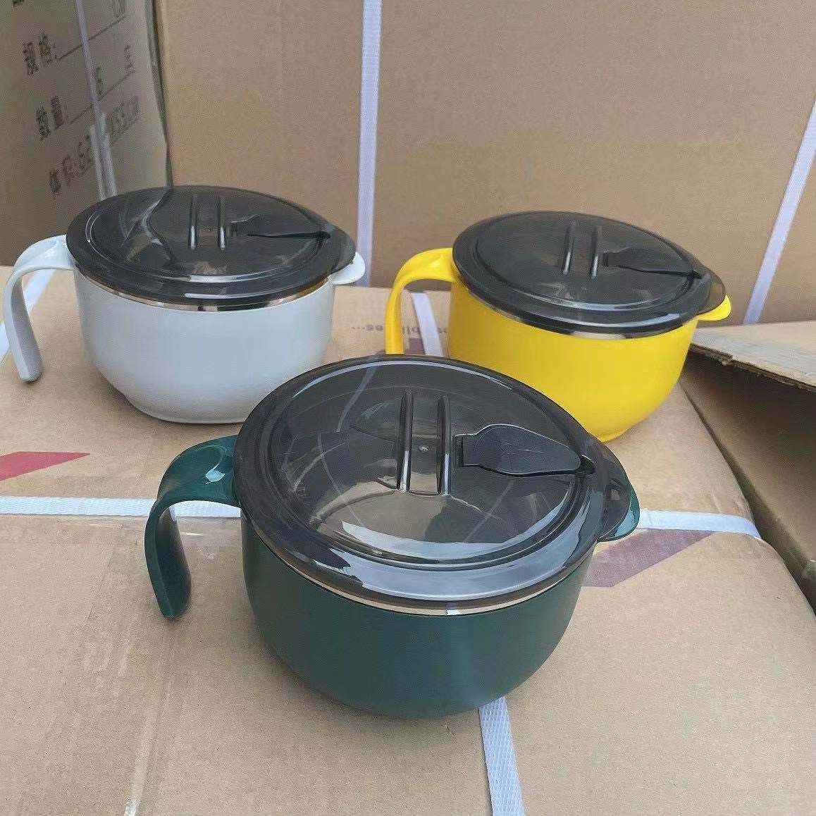 304 Stainless Steel Morandi Instant Noodle Bowl Stainless Steel Multi-Purpose Bowl details Picture