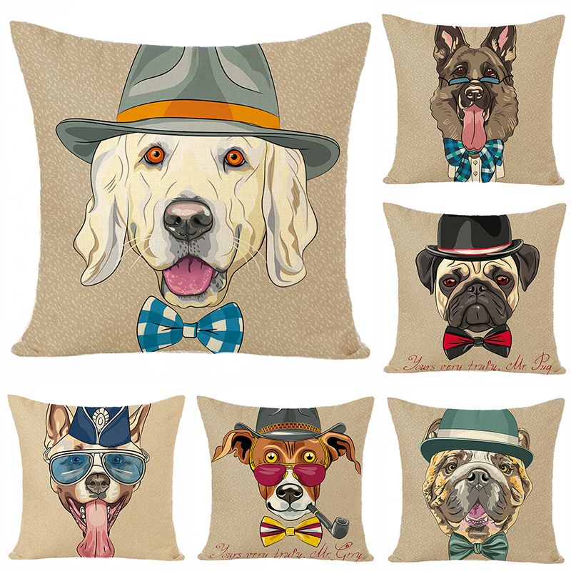 Cartoon animation linen digital print pillow case support custom sofa office pillow car back