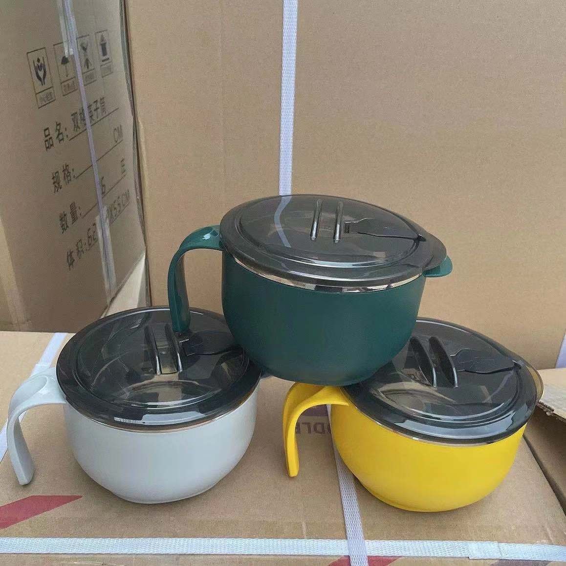 304 Stainless Steel Morandi Instant Noodle Bowl Stainless Steel Multi-Purpose Bowl Specification drawing