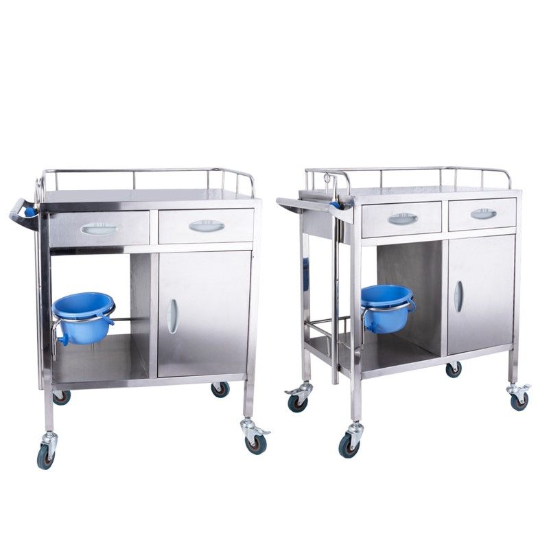 Hospital stainless steel thickened wheelbarrow to disinfect multi-layer shelf mobile care multi-function vehicle mute wheel Item Picture