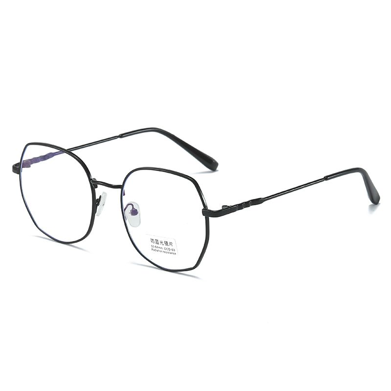 New retro anti-blue light glasses, computer glasses, metal frames, protective goggles, men's and women's myopia frames, matching glasses Item Picture