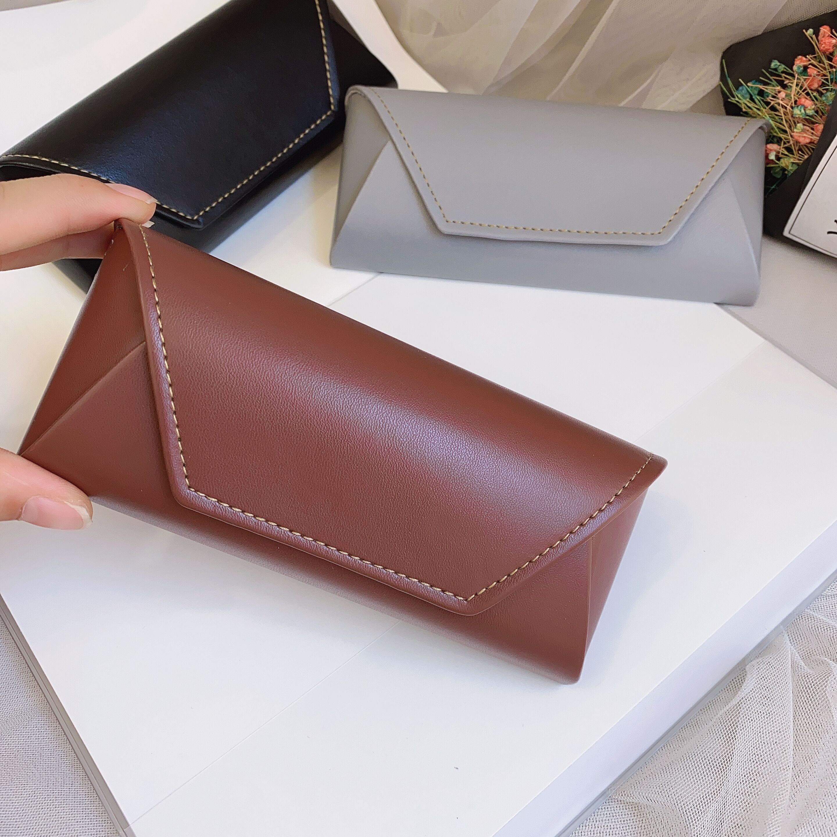 眼镜盒批发 高档时尚大气近视手工眼镜盒 纯手工太阳镜盒详情图6