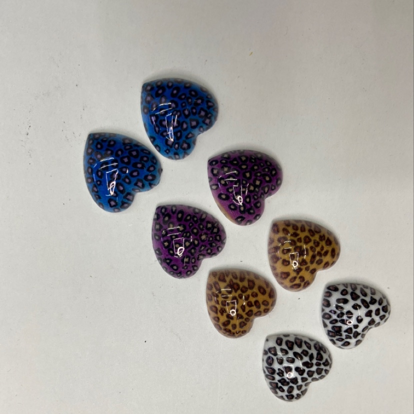 新蕊树脂平底钻光面桃心19服饰耳环diy饰品配件