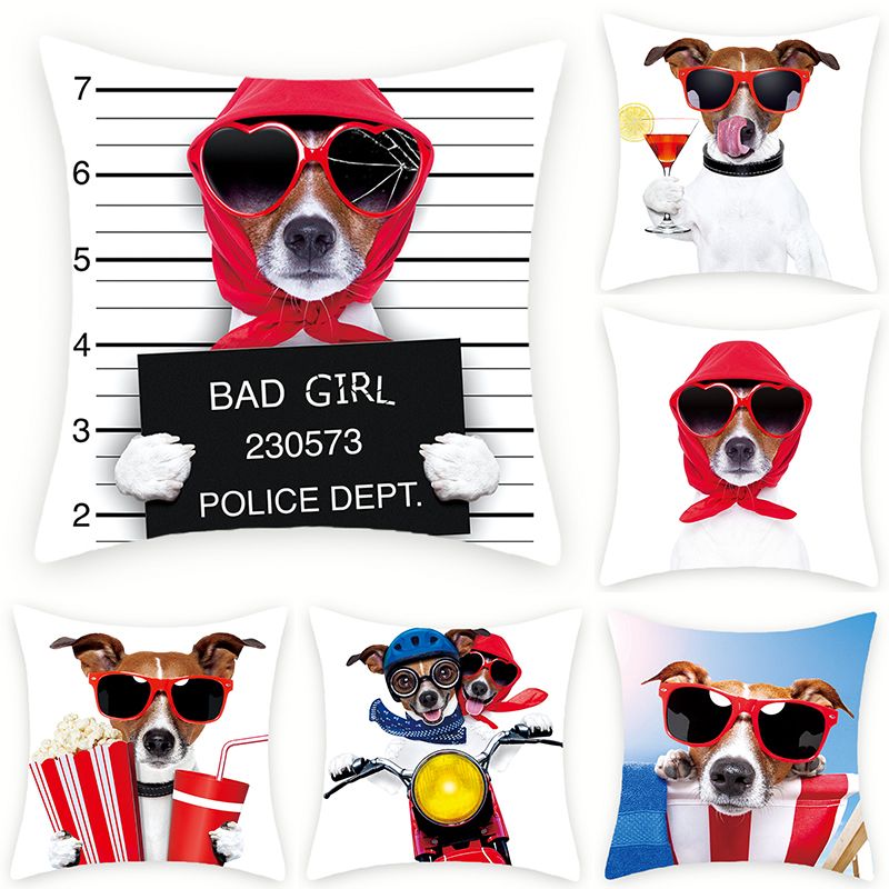 Cartoon short plush digital printed pillow case support custom sofa office pillow car back