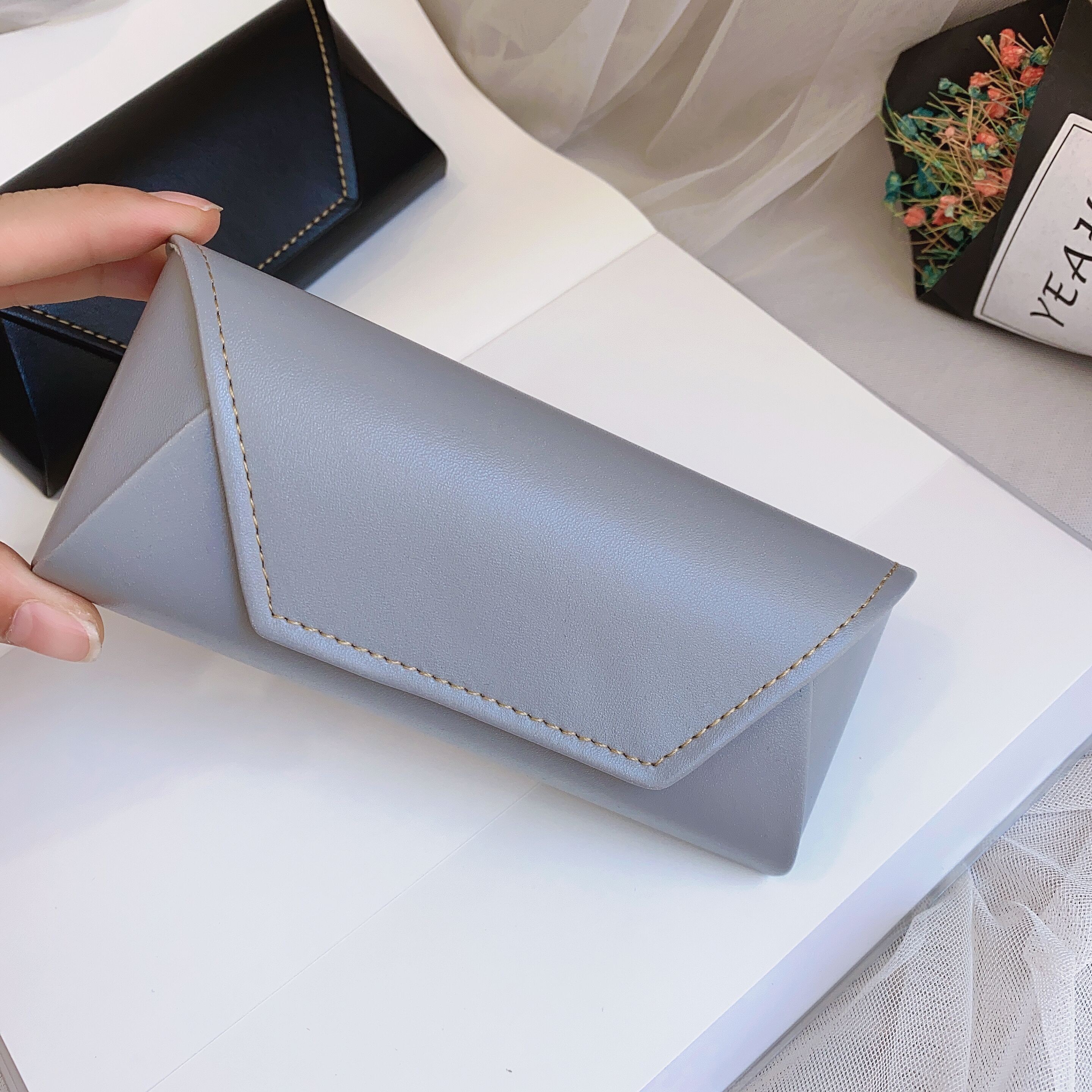 眼镜盒批发 高档时尚大气近视手工眼镜盒 纯手工太阳镜盒详情图9