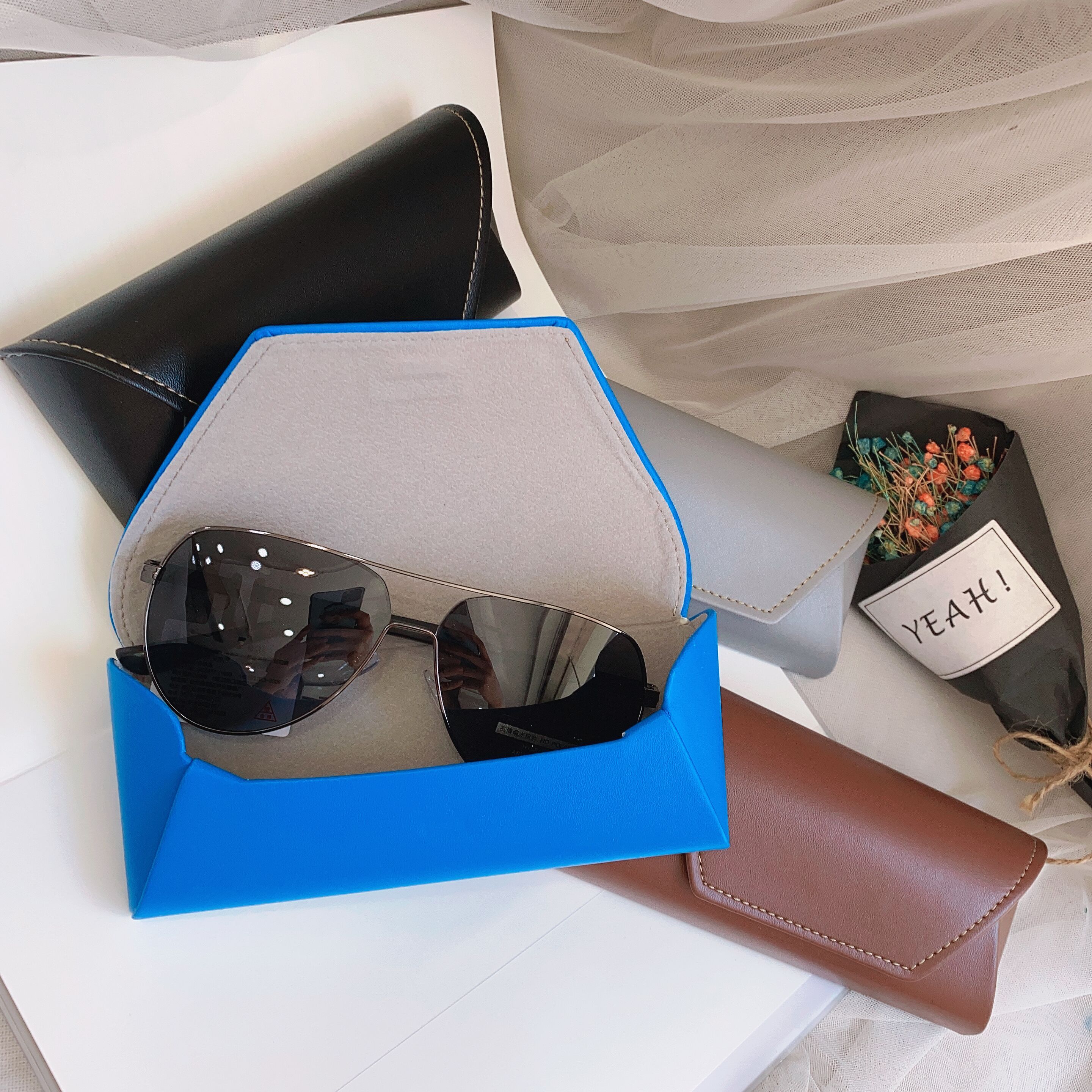 眼镜盒批发 高档时尚大气近视手工眼镜盒 纯手工太阳镜盒细节图