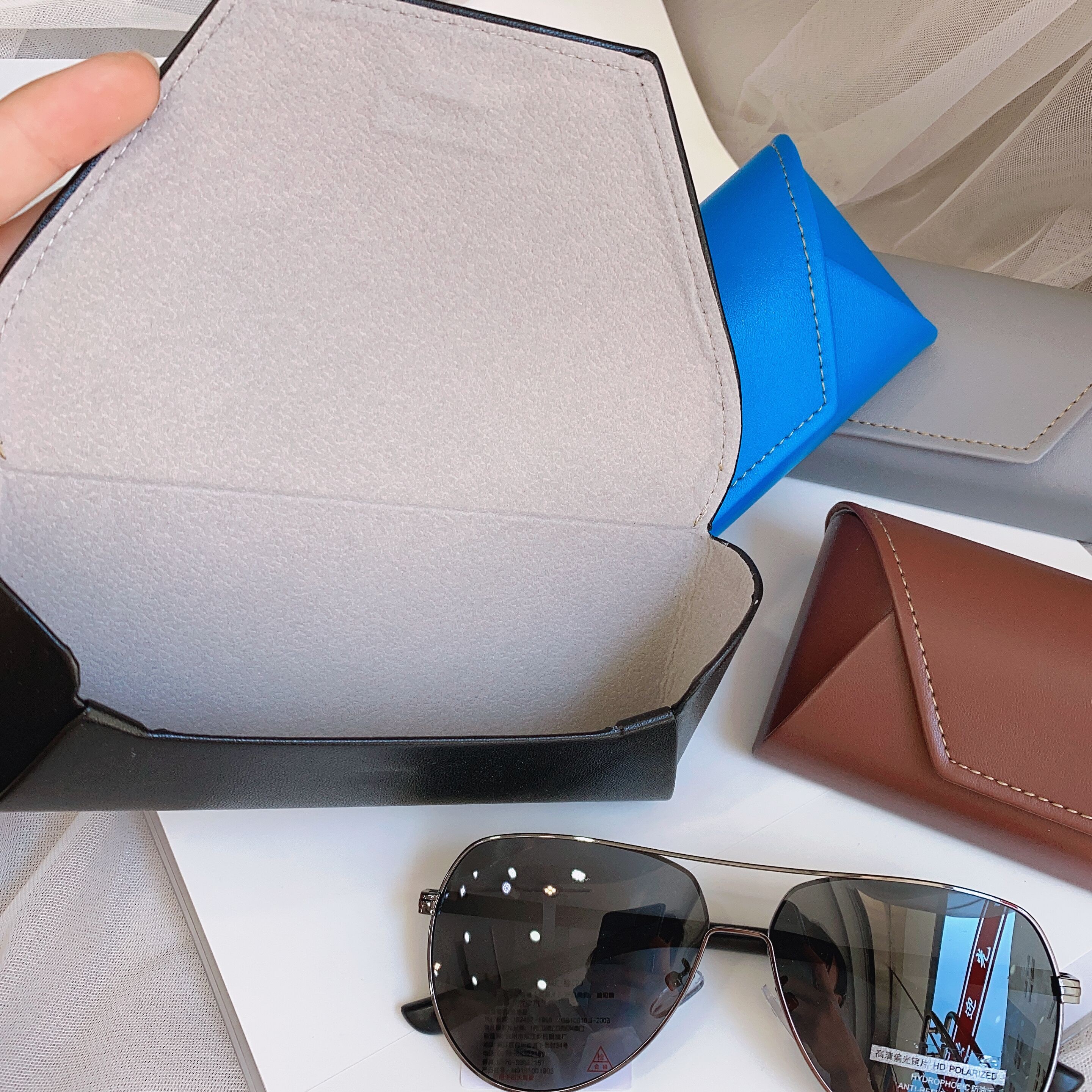 眼镜盒批发 高档时尚大气近视手工眼镜盒 纯手工太阳镜盒详情图2