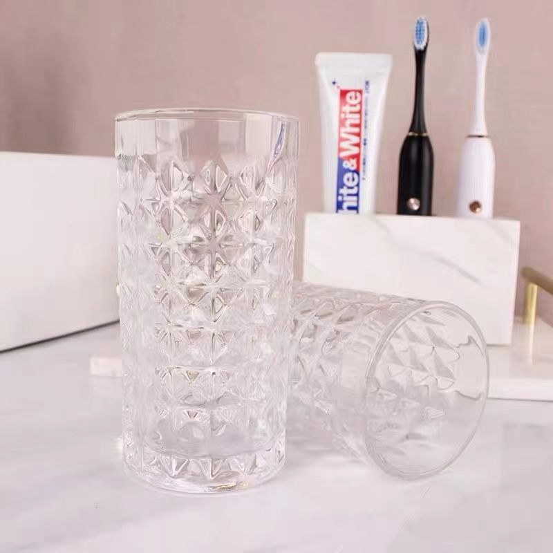 简约漱口杯刷牙杯子洗漱杯家用玻璃杯洗漱套装带托盘牙刷置物架