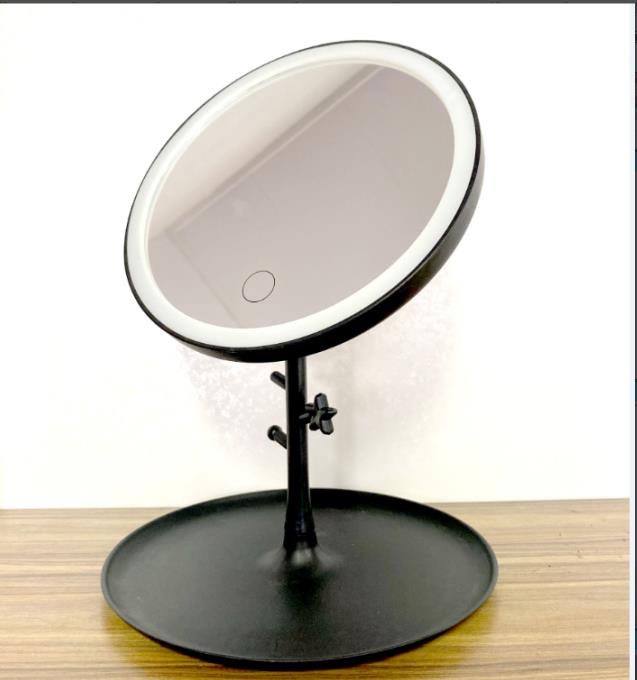 台式化妆镜带灯圆形USB充电三色补光 挂件款详情图6