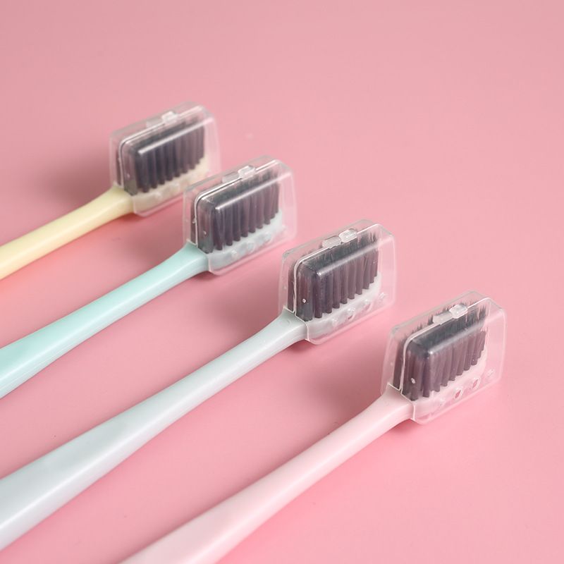 创意马卡龙素色牙刷日式无印同款成人软毛4支装牙刷日用百货厂家详情图2