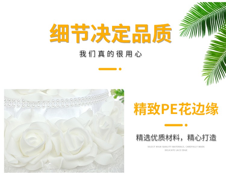 Wholesale wedding ring pillows, wedding supplies, couple rose and pearl ring boxes, bride's ring storage props detail image 1