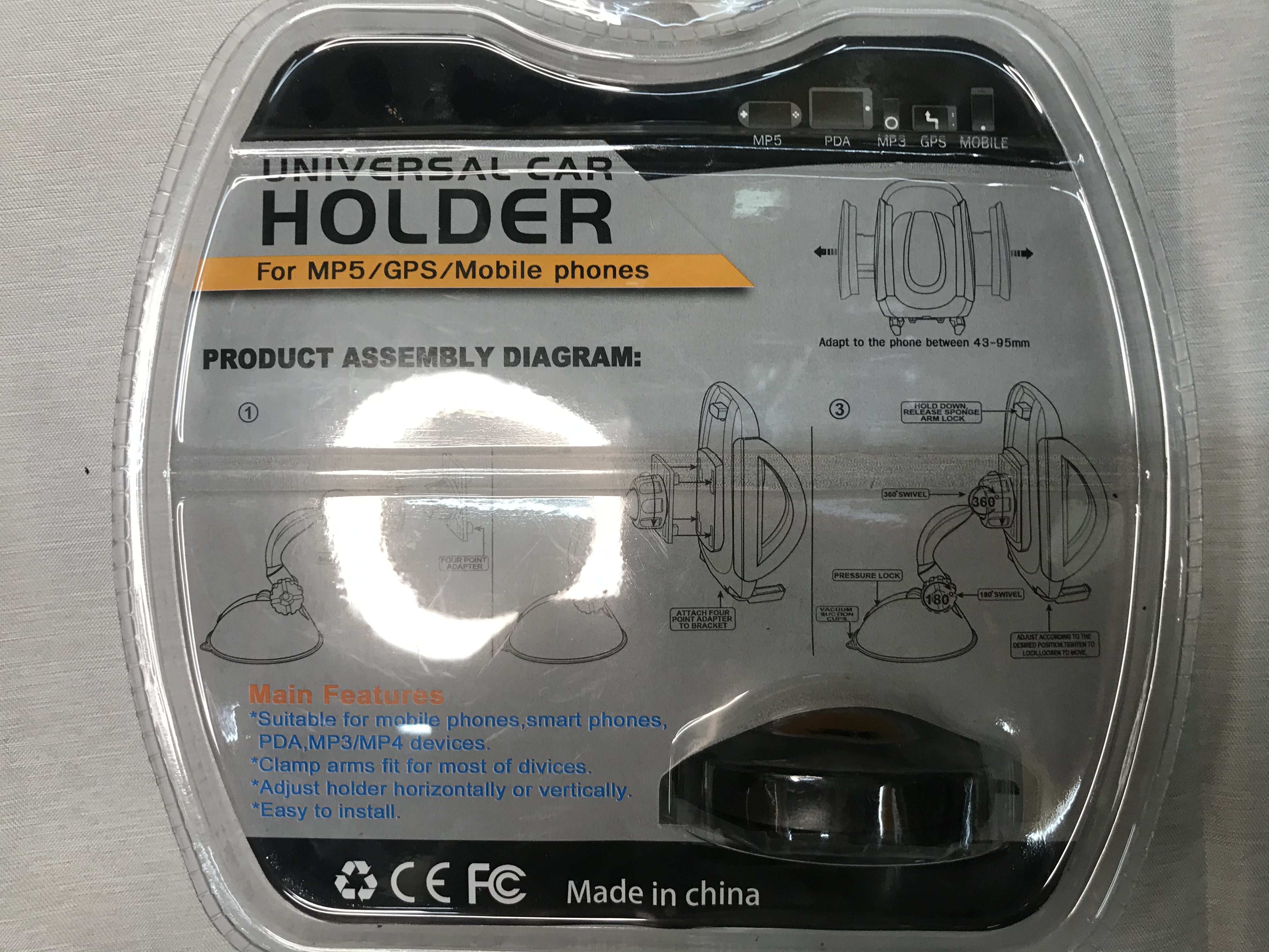 出风口手机支架自动锁车载支架360度旋转吸盘手机架汽车用品批发详情图3