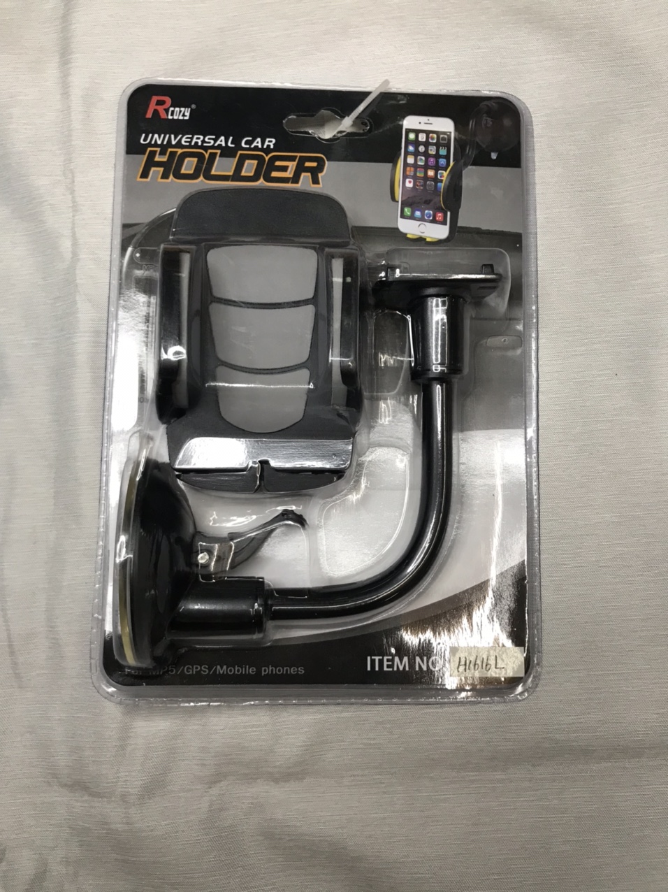 批发汽车挡风玻璃软管自动锁车载手机支架 360°旋转吸盘软管支架