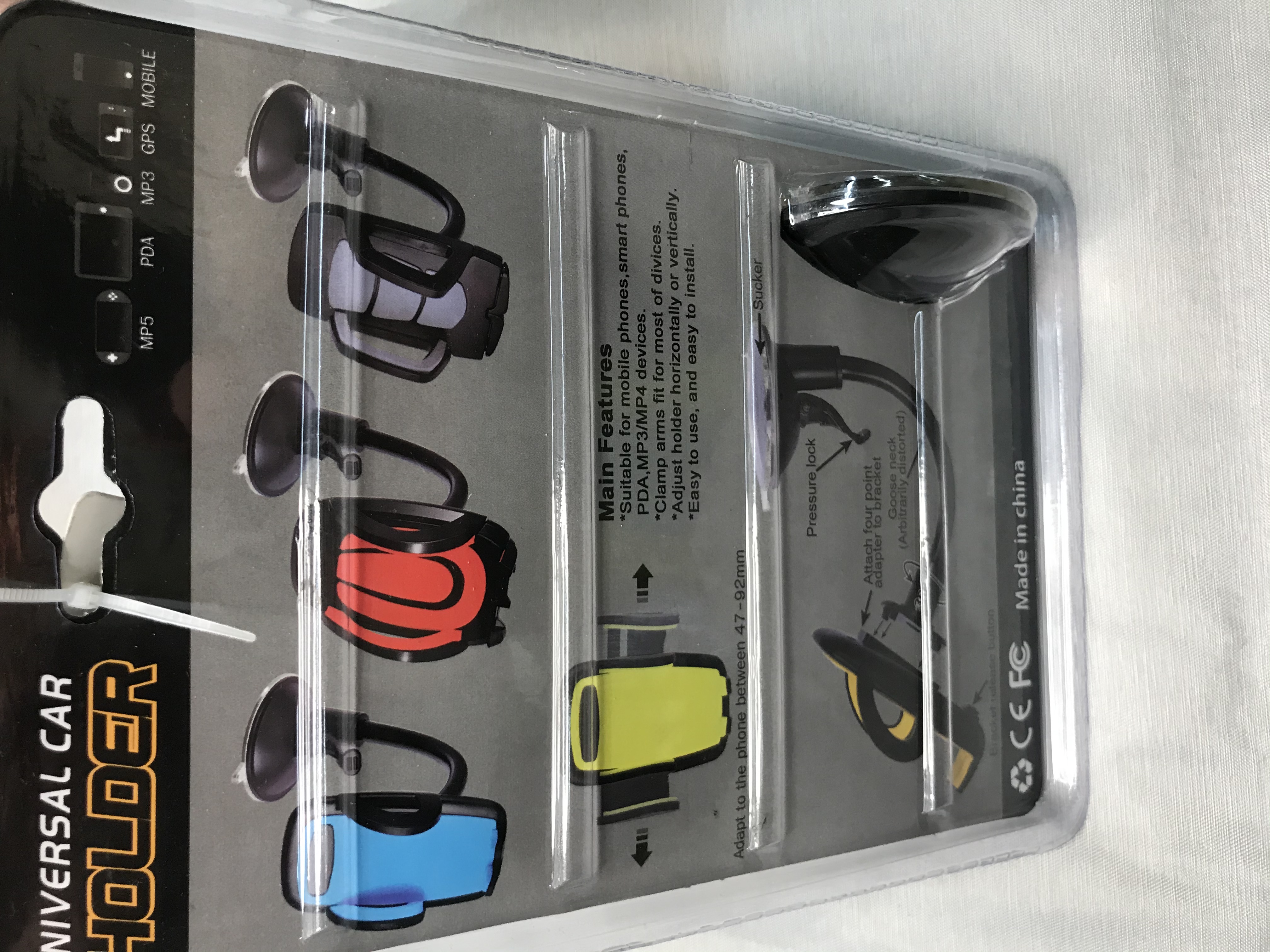 批发汽车挡风玻璃软管自动锁车载手机支架 360°旋转吸盘软管支架细节图