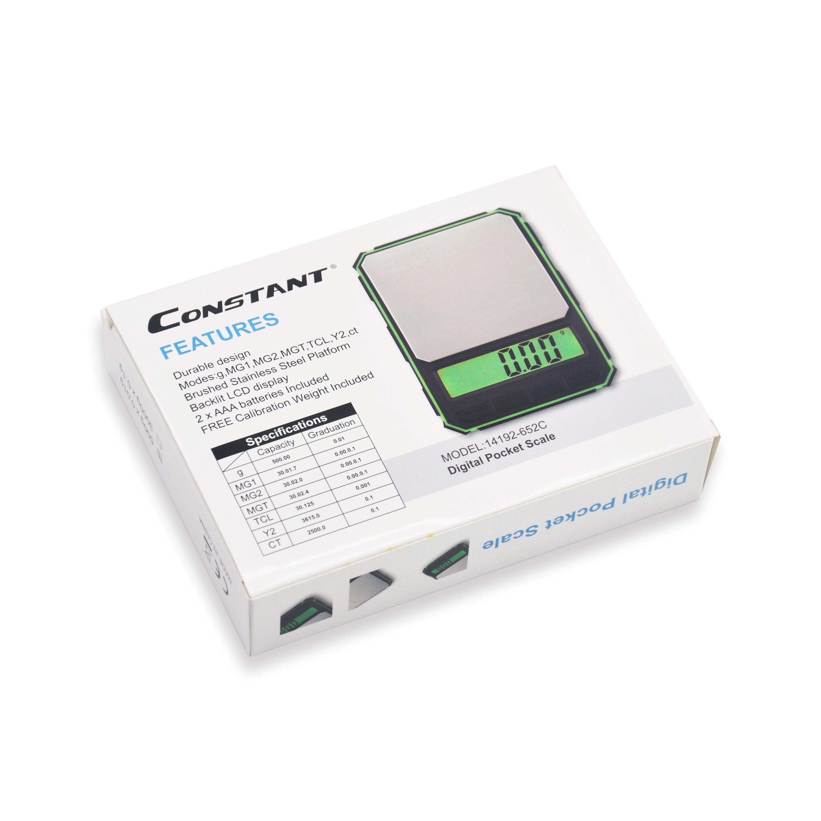 [Constant-652C]新款大秤面便携珠宝秤口袋秤电子秤0.01g/0.1g电子珠宝秤称黄金产品图