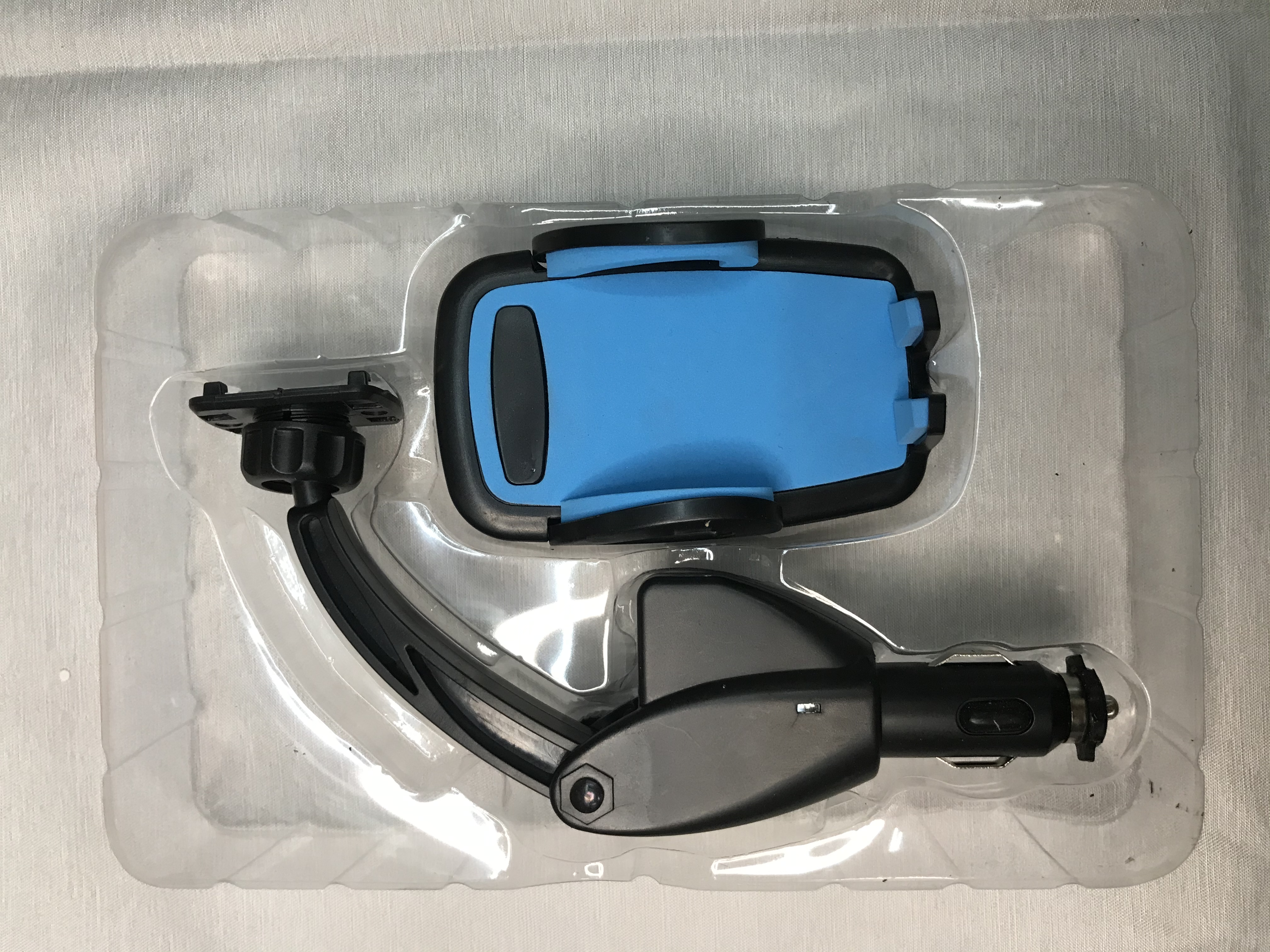 供应手机充电支架汽车点烟器平板通用双USB充电支架车载创意支架详情图3